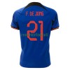 Maillot de Supporter Pays-Bas Frenkie de Jong 21 Extérieur Coupe du Monde 2022 Pour Homme